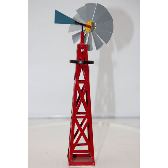 Lemax Village Accessory - Red Windmill, metal - Picture 4 of 5